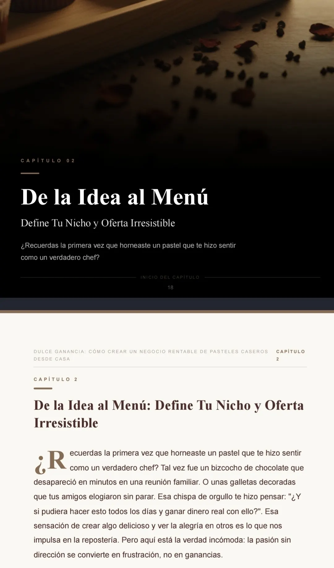 Capítulo 2 — De la idea al menú: nicho y oferta